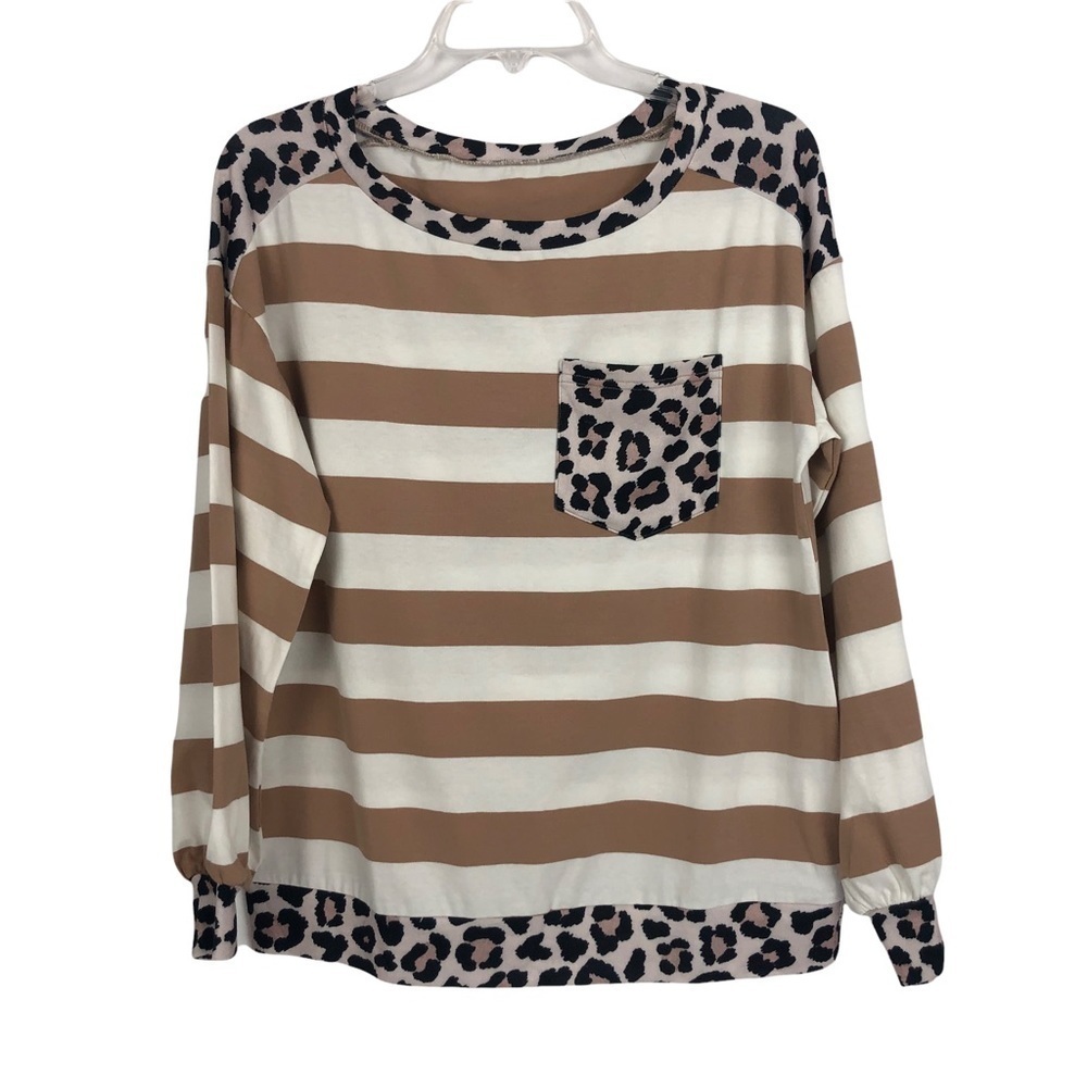 Boutique Unbranded Women’s Pullover Top Size Small Multi Colors Long Sleeves